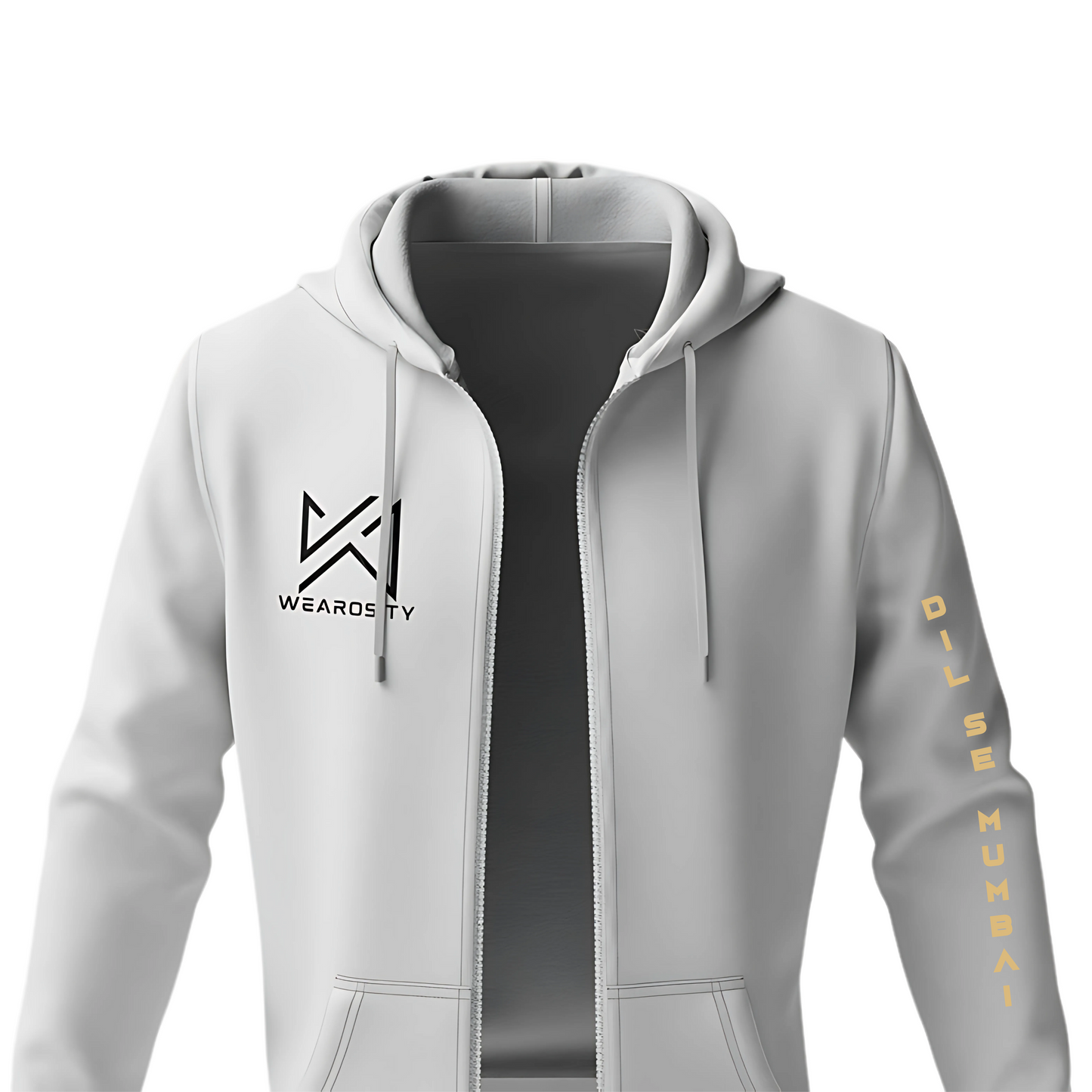 Paltan - Mumbai White Zip Hoodies