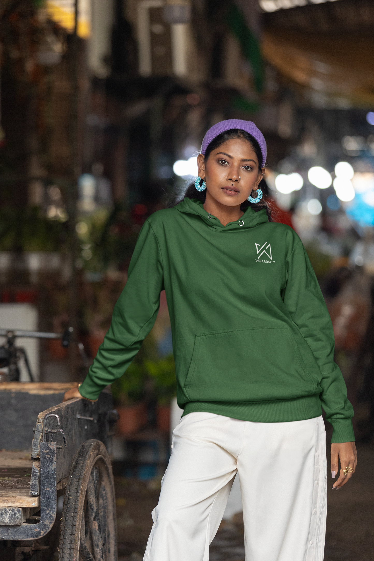 Oversized Heavy Bottle Green Hoodies