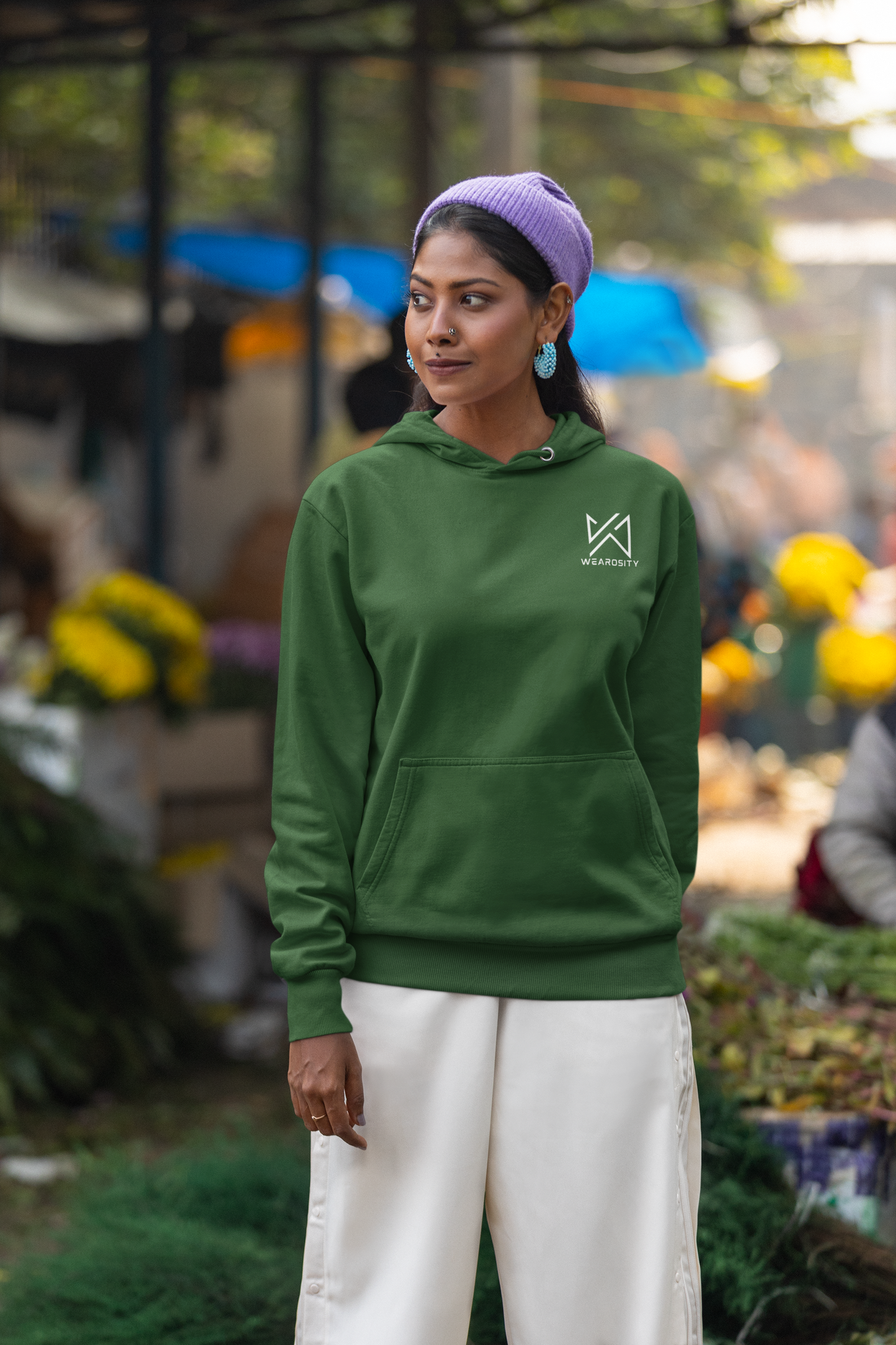 Oversized Heavy Bottle Green Hoodies
